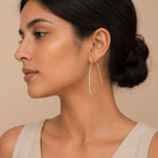 Sculpted Sterling Silver Hook Earrings – Elegant Minimal Form
