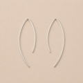 Elongated Sterling Silver Hook Earrings – Pure Minimal Form
