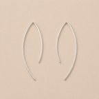 Elongated Sterling Silver Hook Earrings – Pure Minimal Form