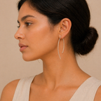 Elongated Sterling Silver Hook Earrings – Pure Minimal Form