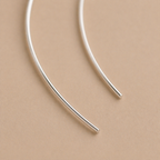 Elongated Sterling Silver Hook Earrings – Pure Minimal Form