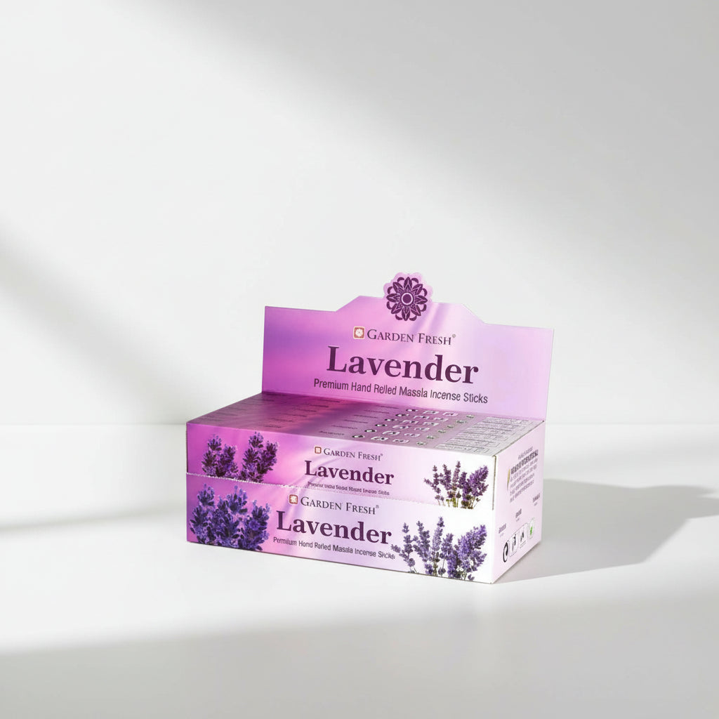 Two boxes of Garden Fresh Lavender products on a white background