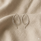 Elongated Sterling Silver Hook Earrings – Pure Minimal Form 2