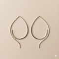 Elongated Sterling Silver Hook Earrings – Pure Minimal Form 2