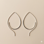 Elongated Sterling Silver Hook Earrings – Pure Minimal Form 2