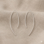 Elongated Sterling Silver Hook Earrings – Pure Minimal Form