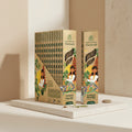 Indonesian Patchouli incense sticks packaging with branding and product details.
