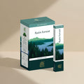 Himalaya Rain Forest incense sticks packaging with product details on a green and white background