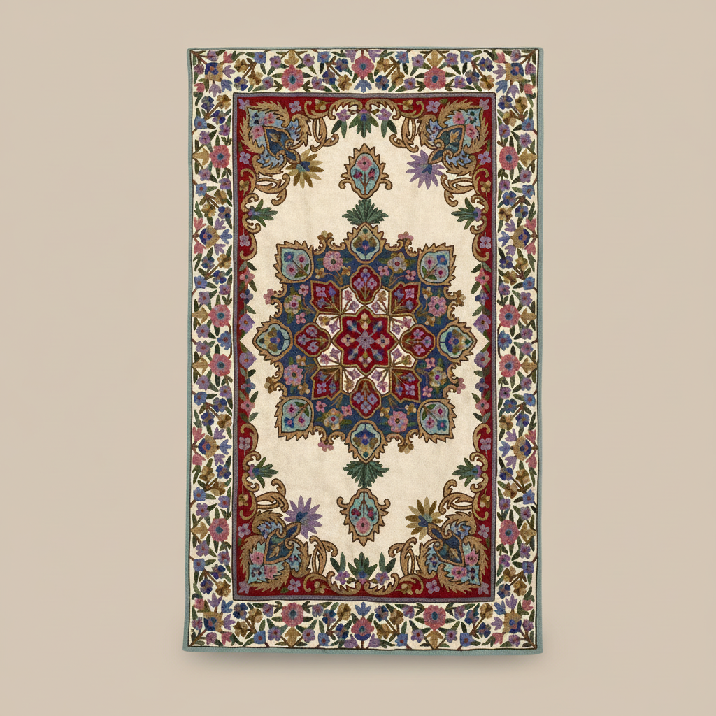 Kashmir Atelier – Noor Medallion Rug (80 x 122 cm)