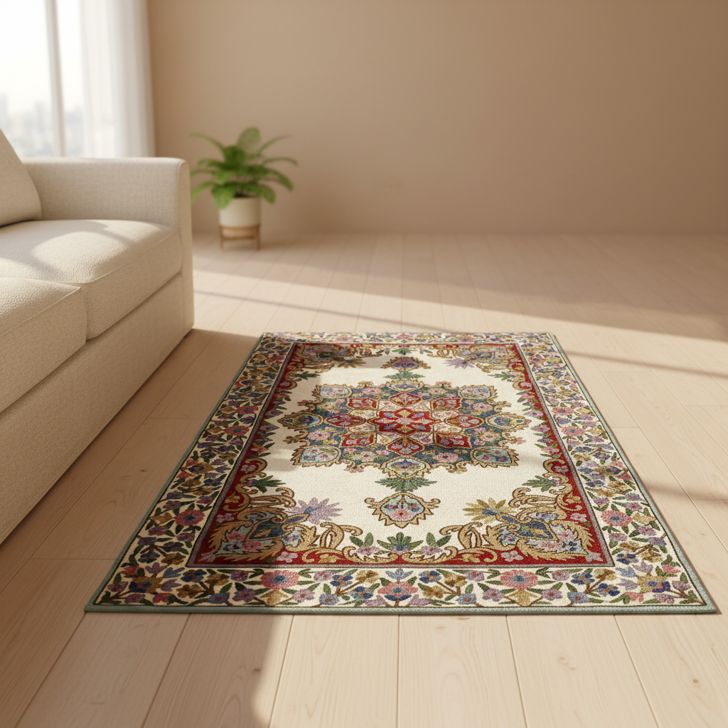 Kashmir Atelier – Noor Medallion Rug (80 x 122 cm)