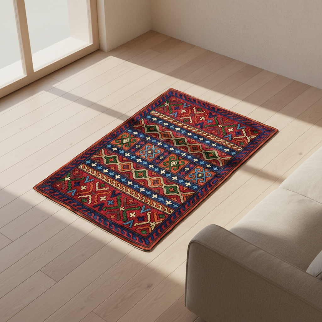 Kashmir Atelier – Zaman Mini Tribal Rug (62 × 92 cm)