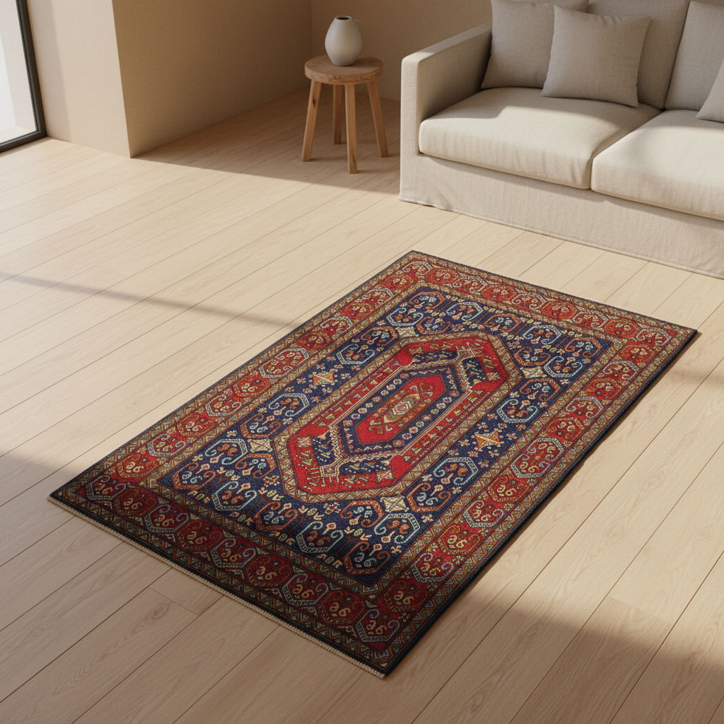 Kashmir Atelier – Zafran Medallion Rug (183 x 122 cm)