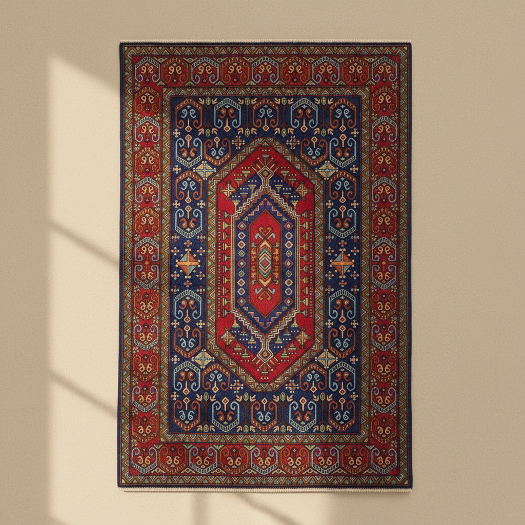 Kashmir Atelier – Zafran Medallion Rug (183 x 122 cm)