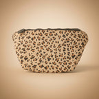 Leopard print pouch on a white background