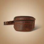 Leather Money Belt – Vintage Brown Leather Bum Bag - 02