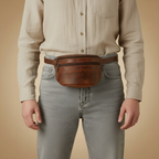 Leather Money Belt – Vintage Brown Leather Bum Bag - 02