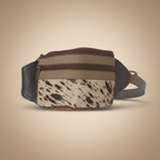 Cowhide Leather Money Belt – Mixed Materials Crossbody Bum Bag – 03