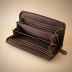 Hair-On Leather Zip Wallet Clutch – Brown Dual Tone Edition 02