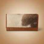 Wallet with fur-like texture on a white background