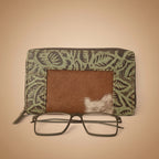 Hair-On Leather Wallet with Botanical Print – Artisan Contrast Edition 05