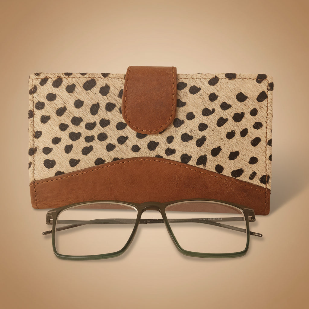 Hair-On Leather Long Wallet with Animal Print – Elegant Everyday Essential 11