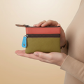 Color Block Leather Coin Wallet – Compact Zip Pouch 05