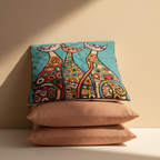 Kashmir Atelier – Whimsical Cats Cushion (45×45 cm)