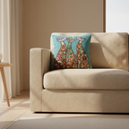 Kashmir Atelier – Whimsical Cats Cushion (45×45 cm)