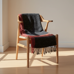 Black Kullu Wool Stole – Handwoven Himalayan Textile