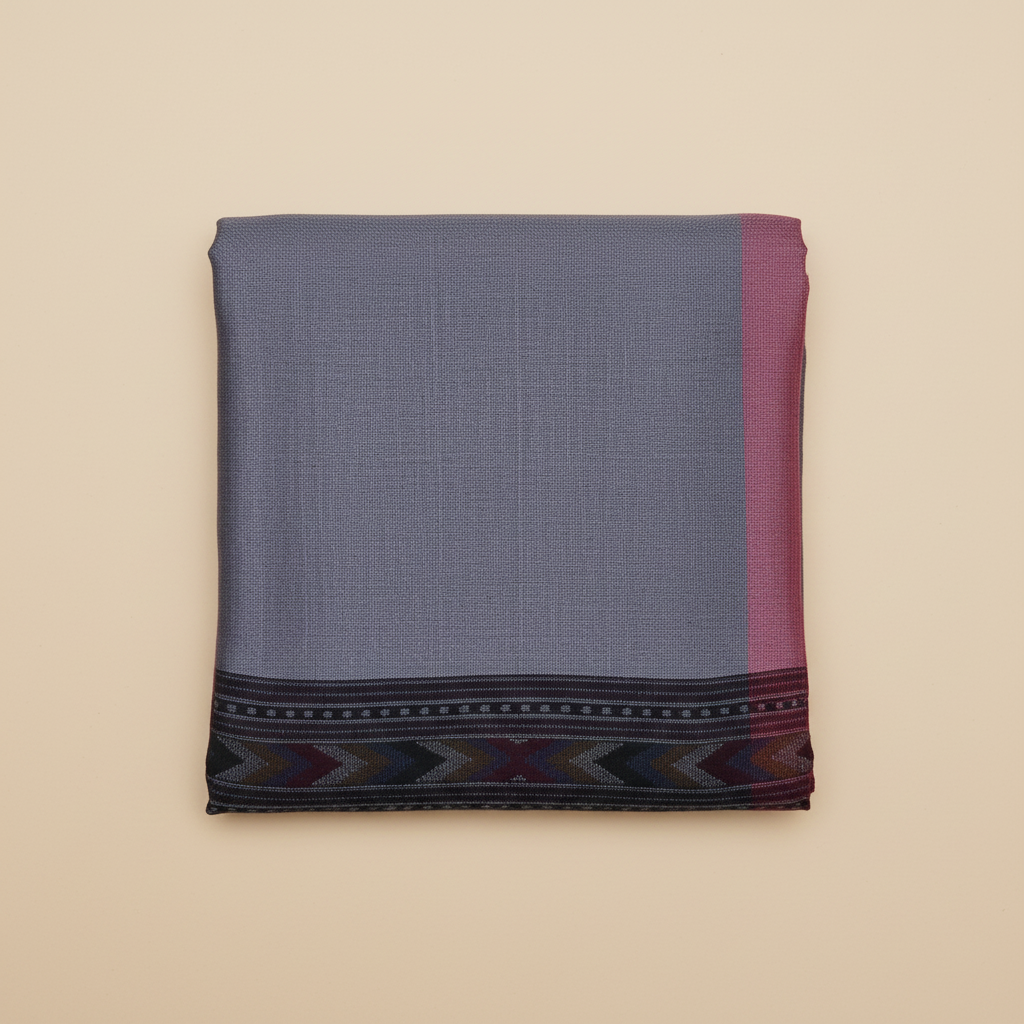 Grey Kullu Wool Stole – Handwoven Himalayan Minimal Design