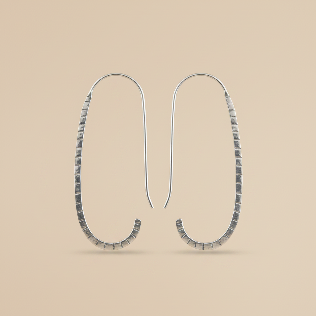 Sculpted Sterling Silver Hook Earrings – Elegant Minimal Form