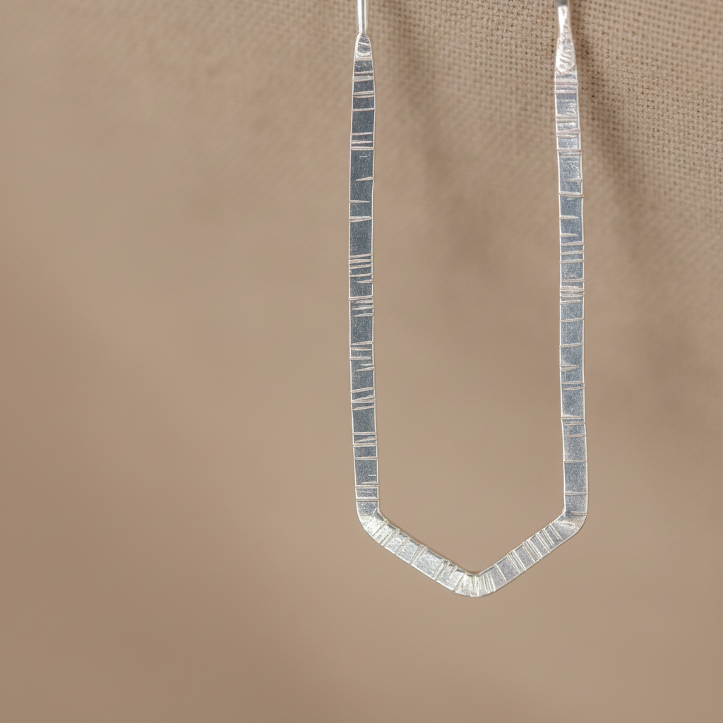 Elongated Sterling Silver Geometric Hook Earrings