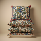 Kashmir Atelier – Garden Cross Cushion (40x40 cm)