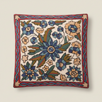 Kashmir Atelier – Garden Cross Cushion (40x40 cm)