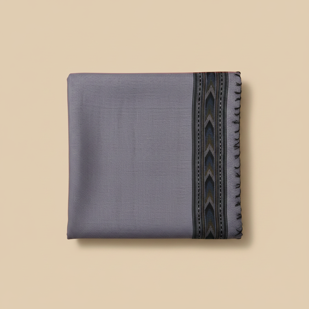 Grey Kullu Wool Stole – Handwoven Himalayan Minimal Design