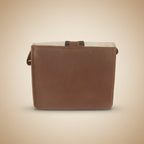 Brown leather-bound book or notebook on a white background
