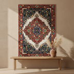 Kashmir Atelier – Ivory Garden Medallion (183 × 122 cm)