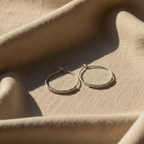 Sterling Silver Minimal Beaded Hoop Earrings