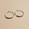 Sterling Silver Minimal Beaded Hoop Earrings