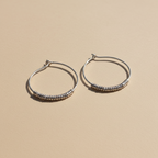 Sterling Silver Minimal Beaded Hoop Earrings