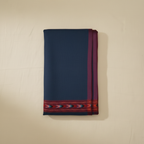 Midnight Blue Kullu Wool Stole – Handwoven Himalayan Textile