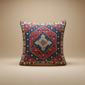 Decorative pillow with intricate pattern on a beige background