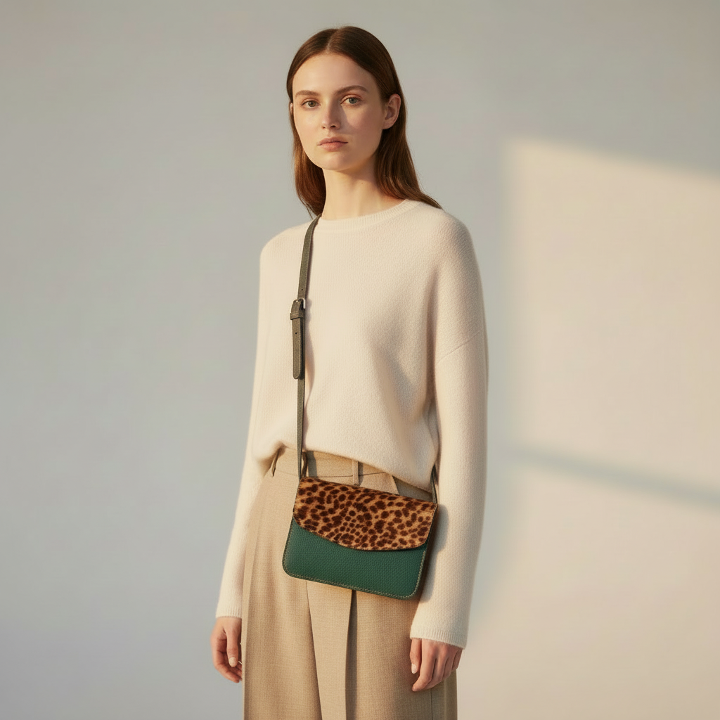 Cowhide Leather Shoulder Bag – Unique Piece 06