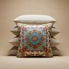 Kashmir Atelier – Amina Garden Medallion Cushion (45 × 45 cm)