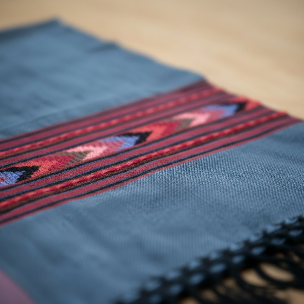 Kullu Wool Stole – Handwoven Himalayan Textile in Blue