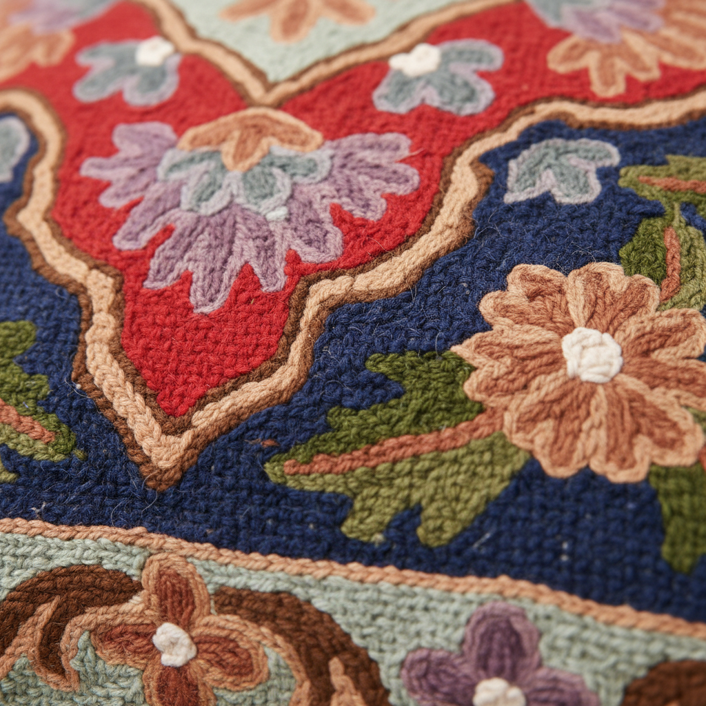 Kashmir Atelier – Floral Medallion Cushion (40x40 cm)