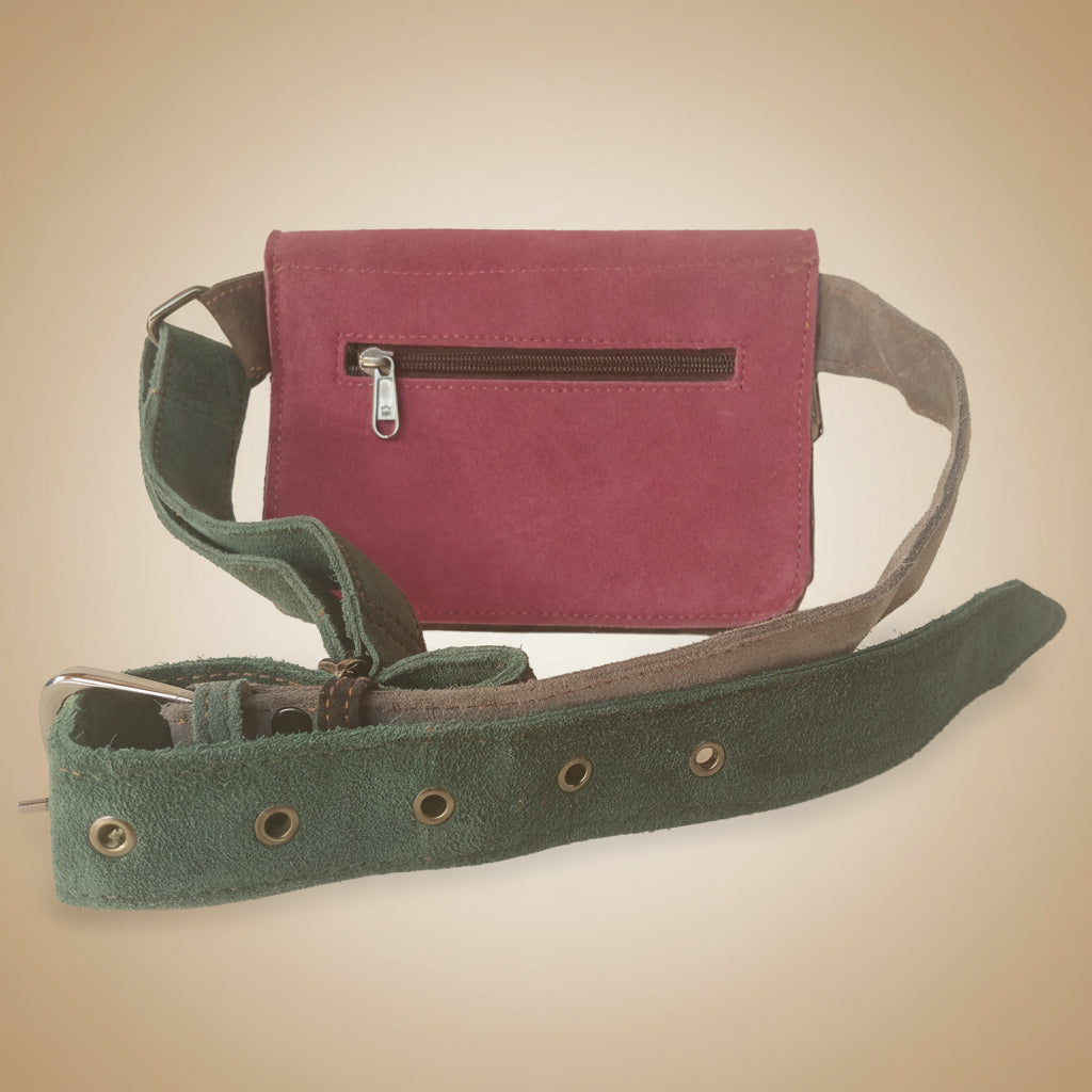 Handcrafted Leather Money Belt with Hair-On Hide and Stud Details – Wild Edition 08