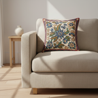 Kashmir Atelier – Garden Cross Cushion (40x40 cm)